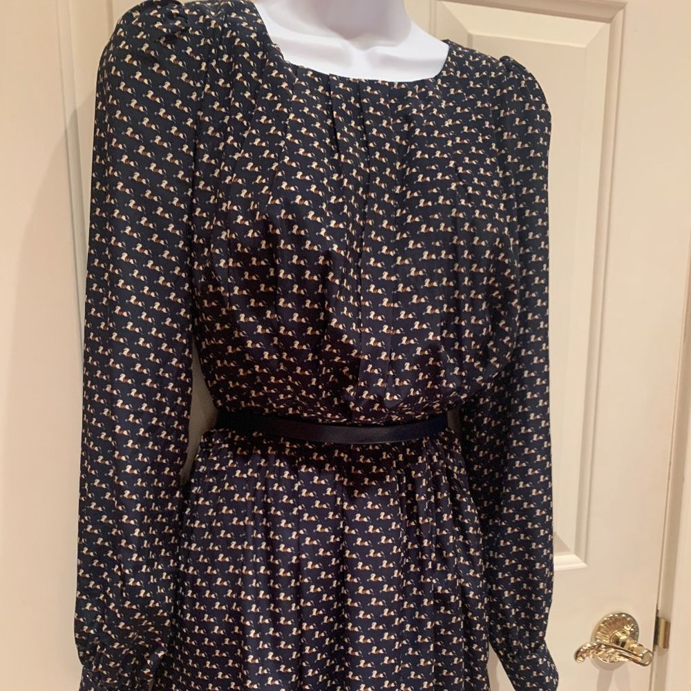 Long Sleeve Navy Dress, Size Medium